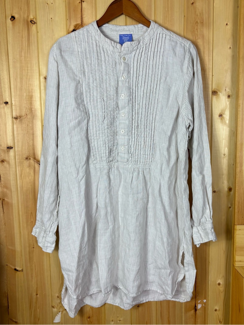Pine Cone Hill 100% Linen Tunic Dress L/XL minimalist Cottagecore prairie